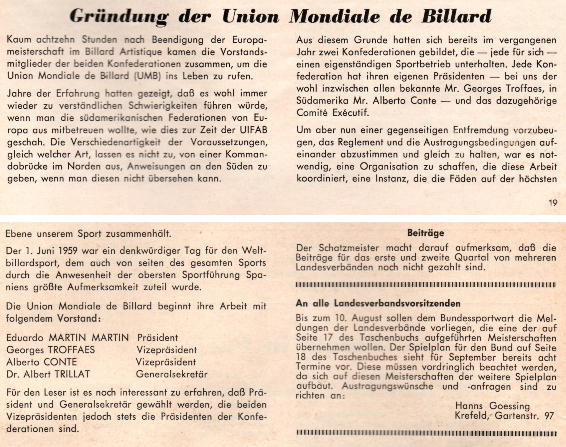 Founding document of the UMB