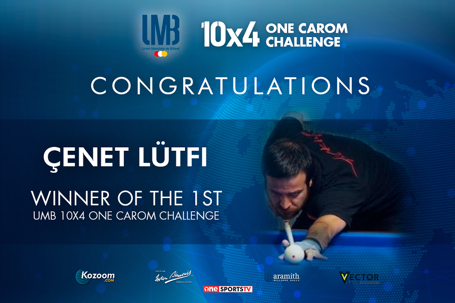 Çenet Lütfi wins the first UMB OneCarom Virtual Challenge “10X4”